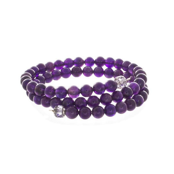 Amethyst Beaded Wrap Bracelet - Finesse Jewelry