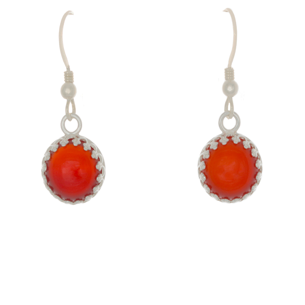 Carnelian Bezel set French Wire Earrings - Finesse Jewelry
