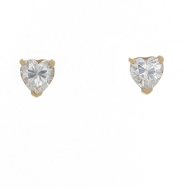 Desert Diamond Heart Shaped Stud Earrings in 18k solid gold - Finesse Jewelry