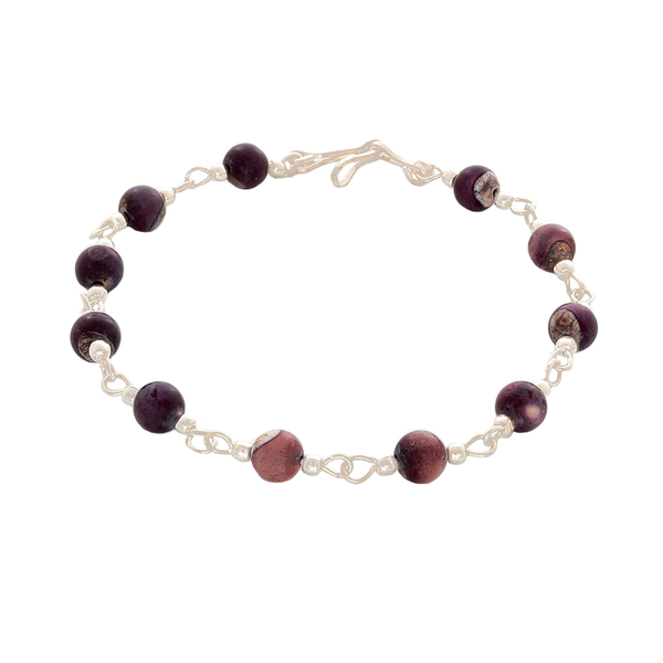 Lilac Jasper Bead & Sterling Silver chain Bracelet - Finesse Jewelry