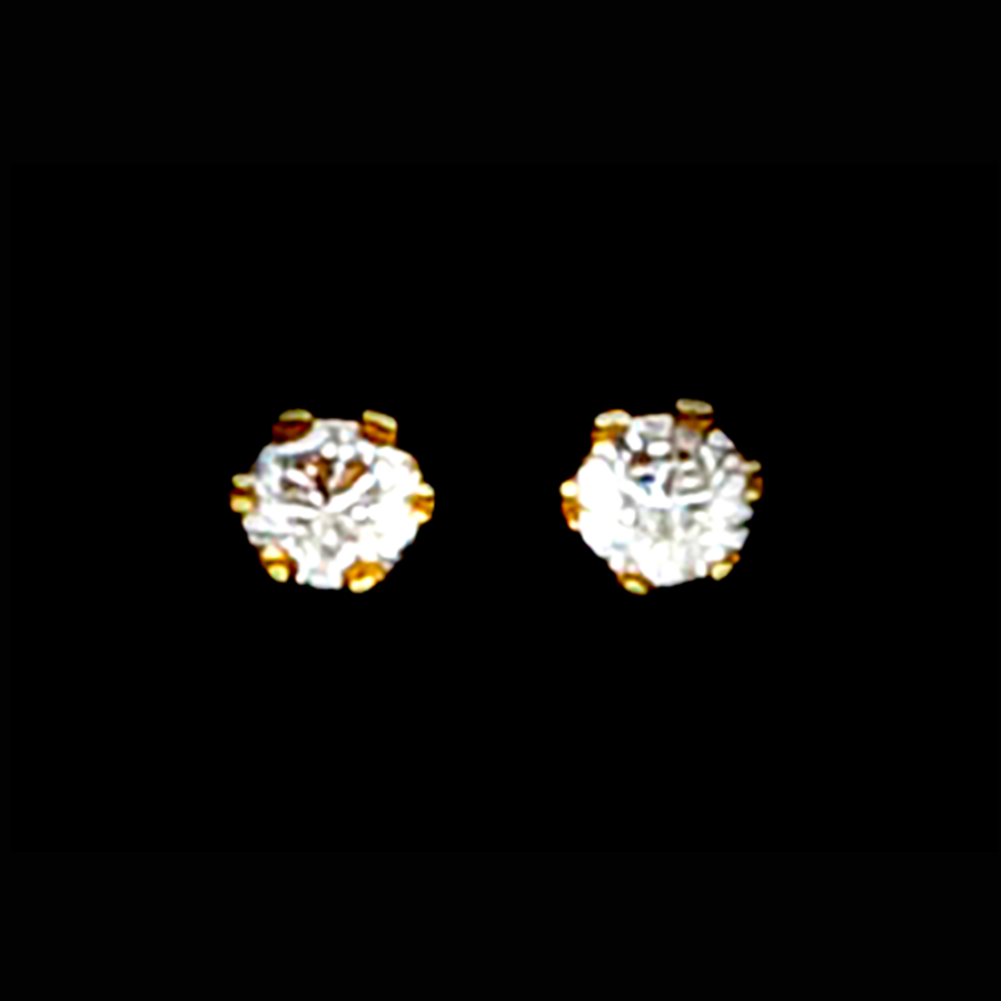 Desert Diamond Round Stud Earrings 18k Gold caret or 1/2