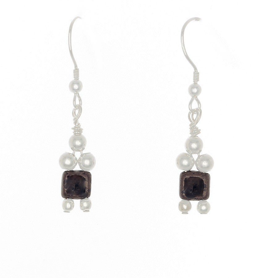 1 Crystal Bead Drop with Sterling Silver Beads on French Hooks - Finesse Jewelry
