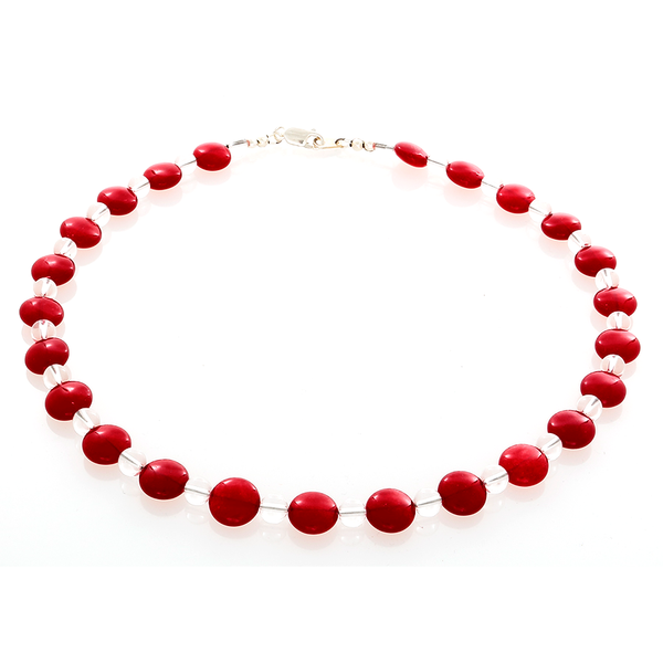 Cherry quartz and clear quartz necklace - Finesse Jewelry