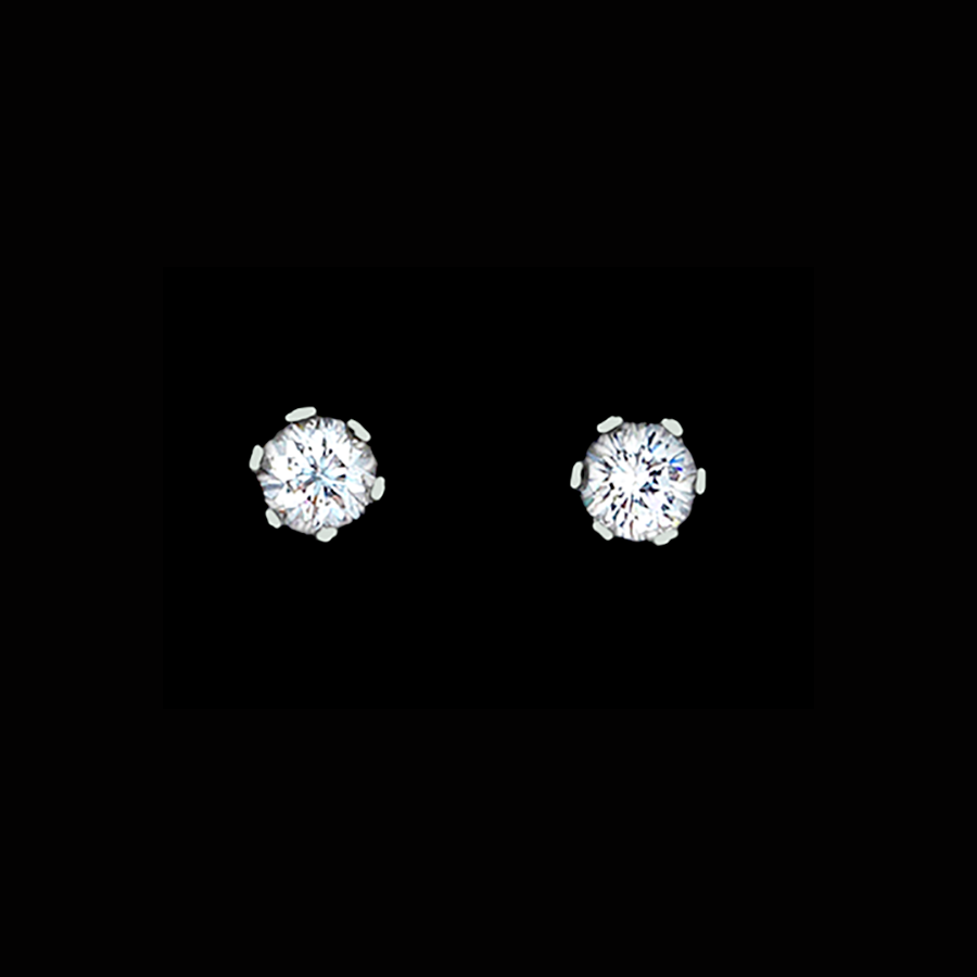 Desert Diamond round stud earrings set in white gold - 1/2 tcw - Finesse Jewelry