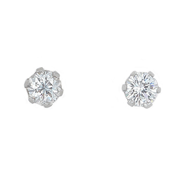 Desert Diamond round stud earrings set in white gold - 1/2 tcw - Finesse Jewelry