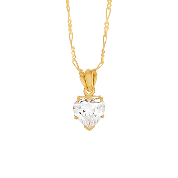 Desert Diamond Heart Shaped Pendant Necklace - 18k gold - Finesse Jewelry