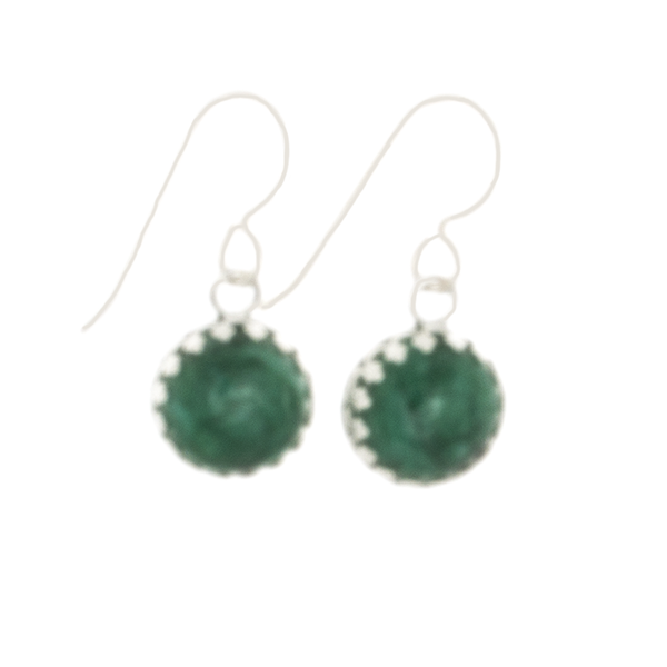 Emerald Earrings set in Argentium Silver on French Hooks - Finesse Jewelry