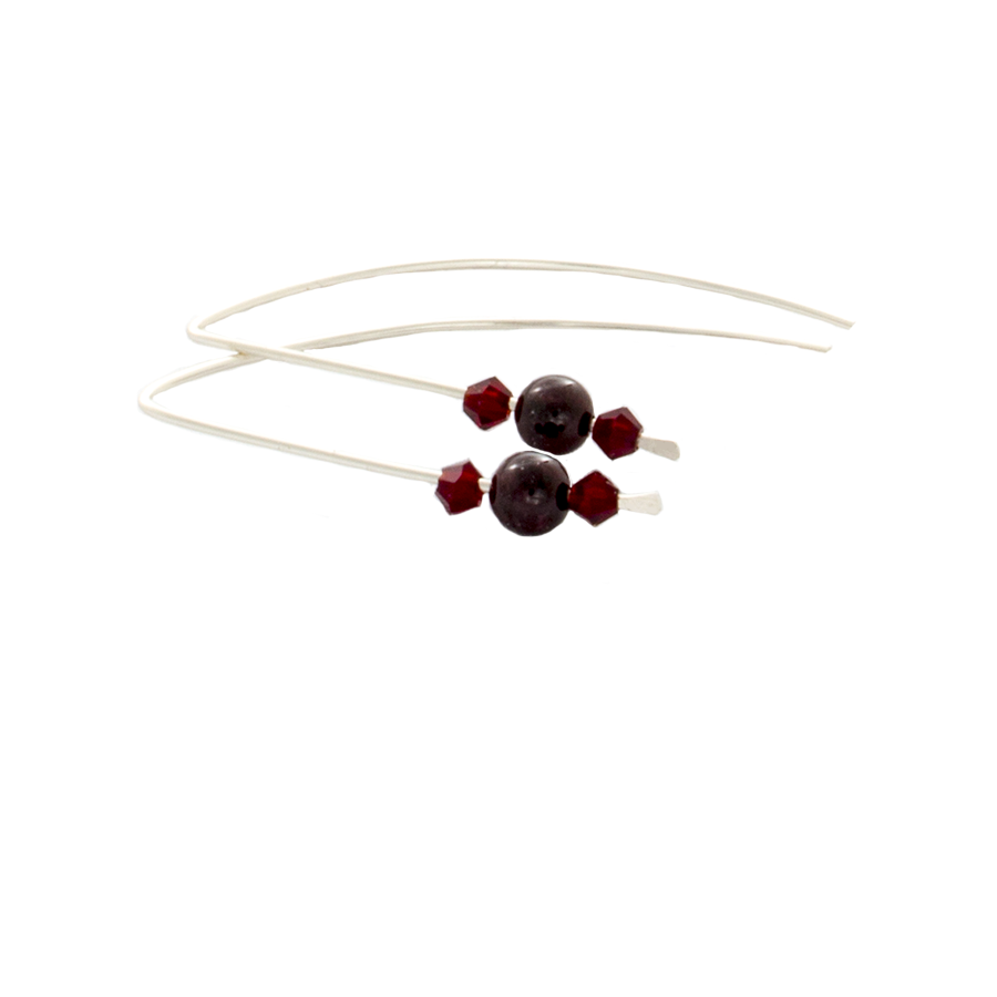 Garnet Slipper Earrings - Finesse Jewelry