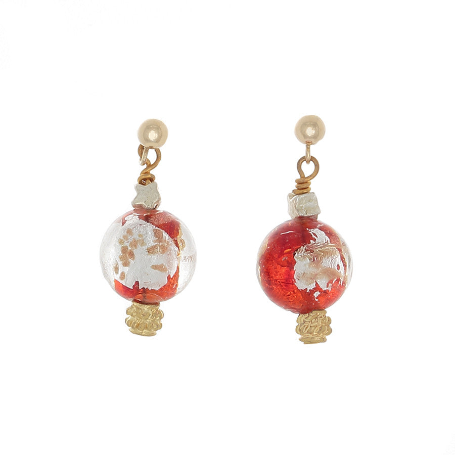 Gold & Silver Foil Blown Glass Post earrings - Finesse Jewelry