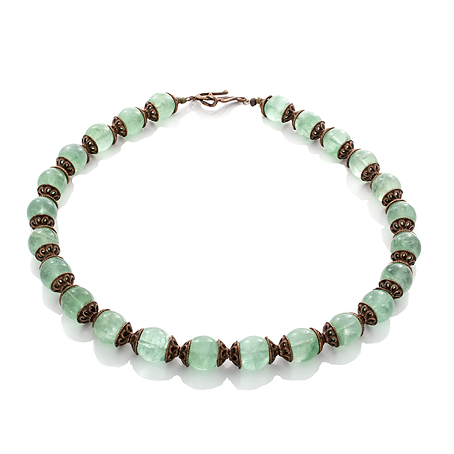 Green Agate Dreams with Antique Copper Necklace - Finesse Jewelry