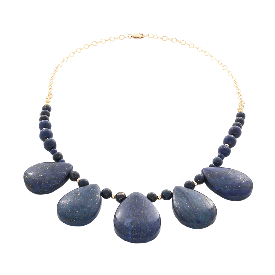 Lapis Lazuli Teardrop pendant Necklace in Gold - Finesse Jewelry
