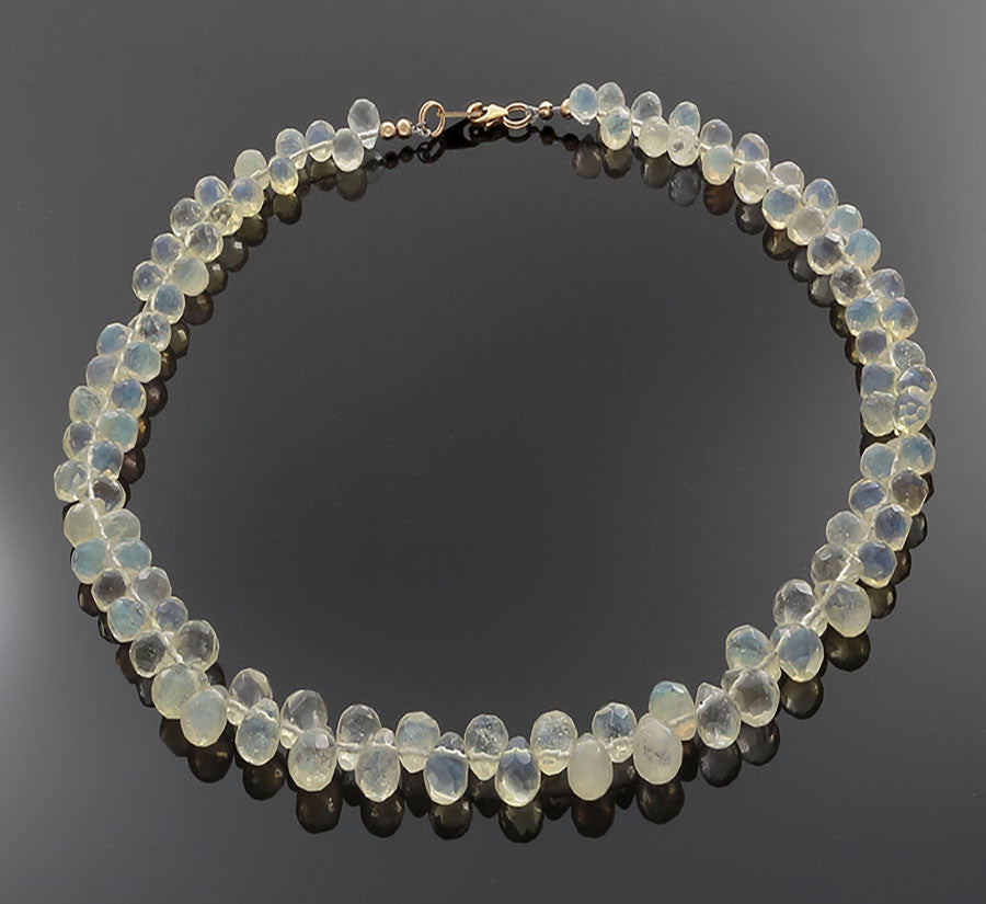 Lemon Quartz Briolli beads with gold-filled clasped Necklace - Finesse Jewelry