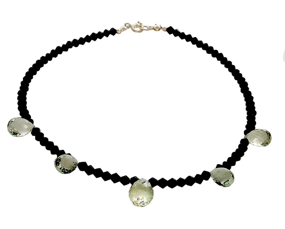 Prasiolite & Black Onyx Beaded necklace - Finesse Jewelry