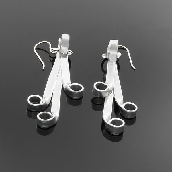 Silver Flair Earrings on Sterling French Hooks - Finesse Jewelry