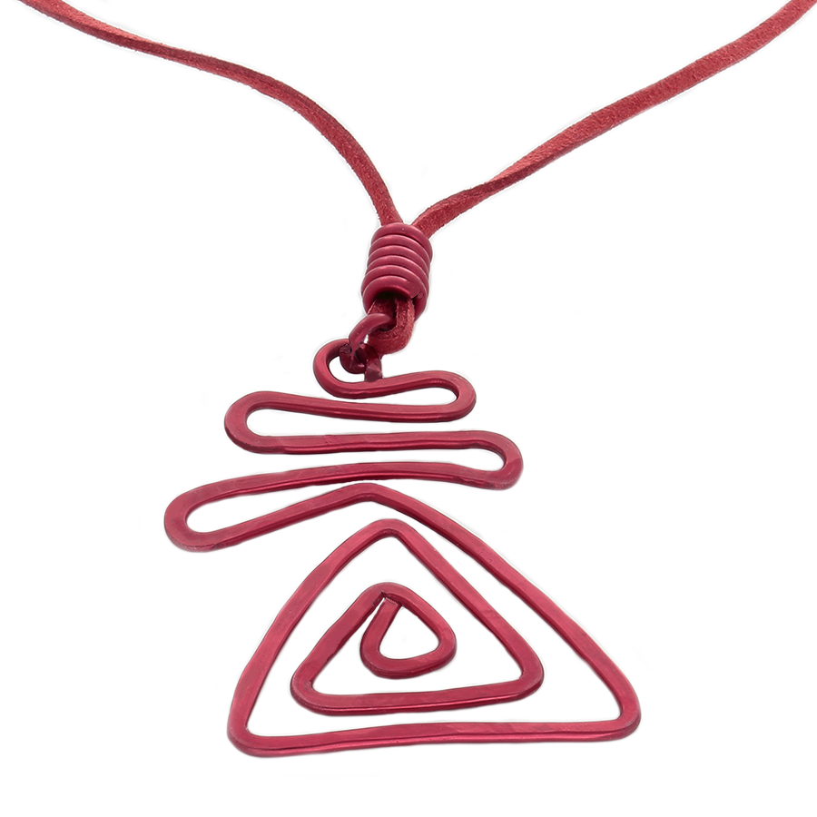 Triangle Wave Abstract Pendant Necklace - purple - Finesse Jewelry