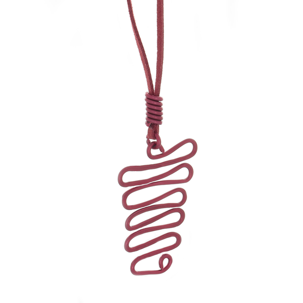 Wave Abstract Necklace - Red - Finesse Jewelry